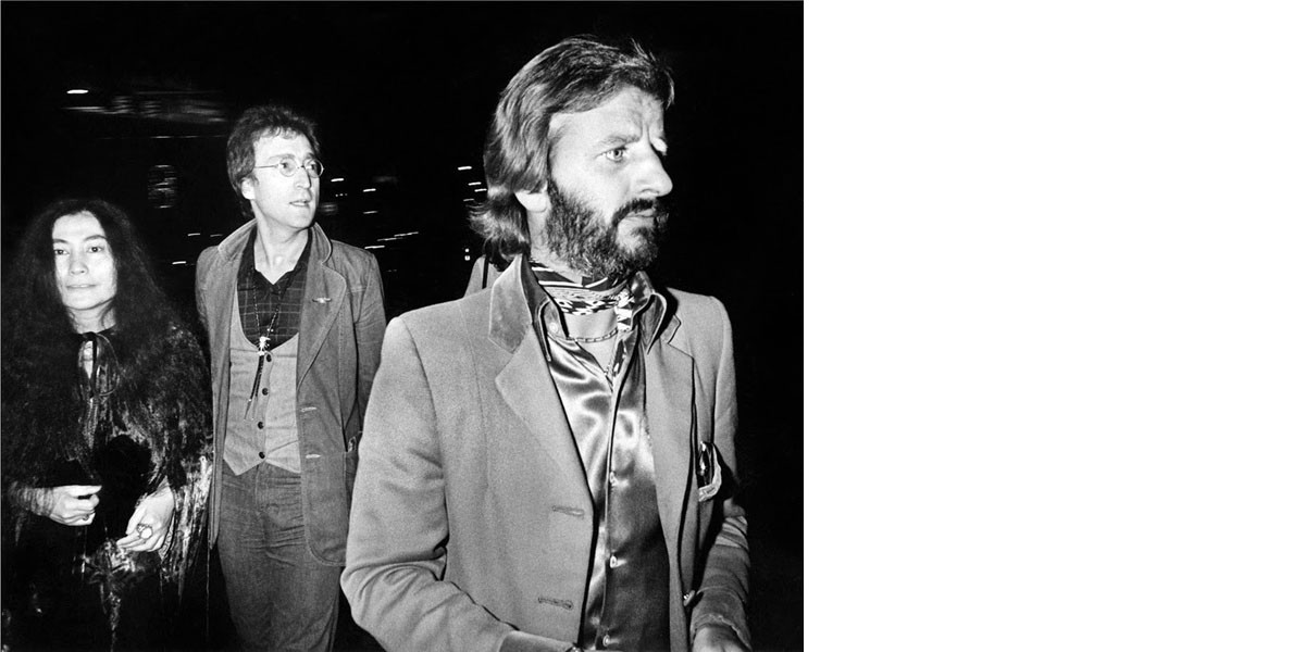 Yoko Ono, John Lennon y Ringo Starr