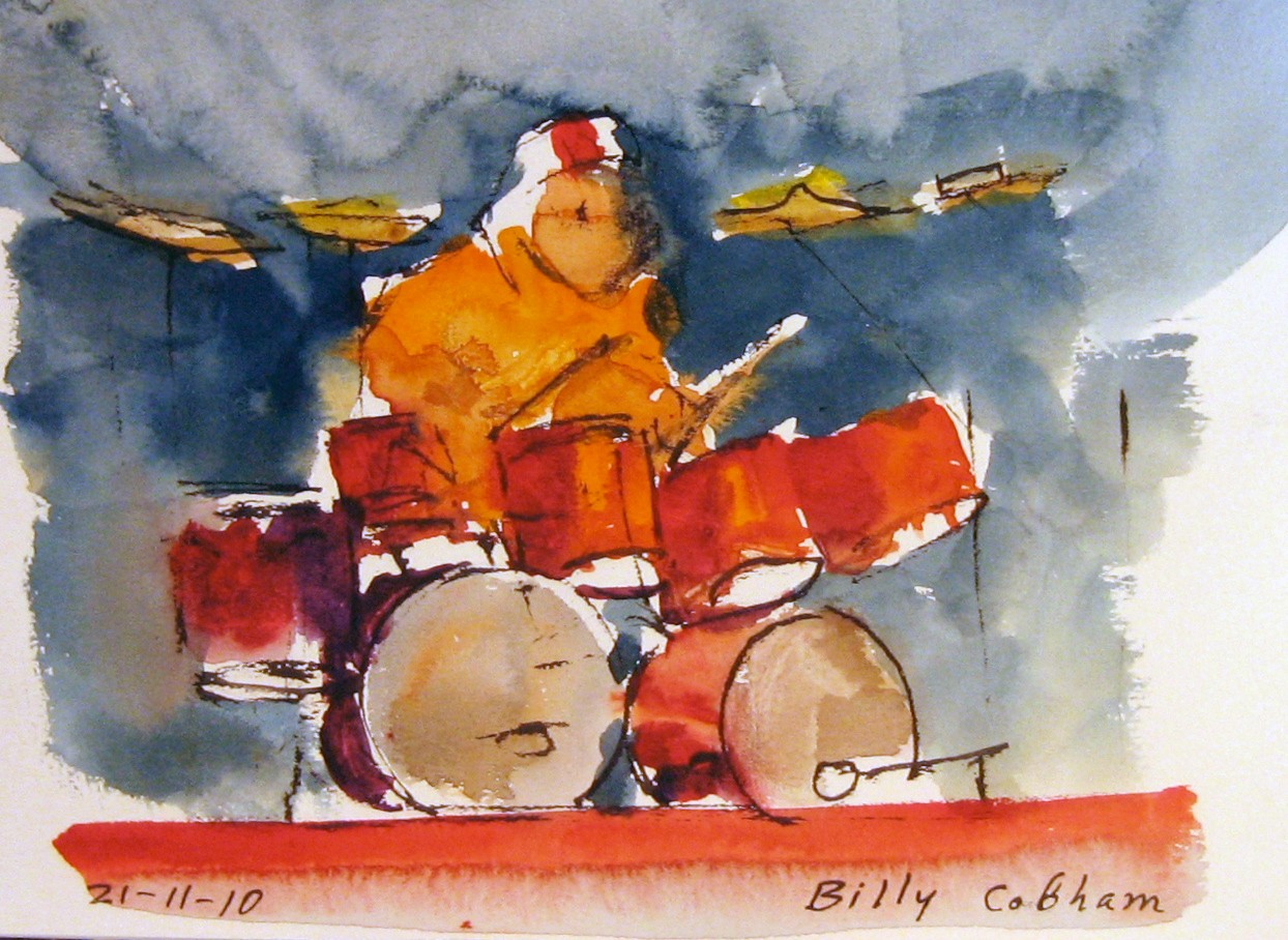 Billy Cobham, acuarela, 15x21, 2010