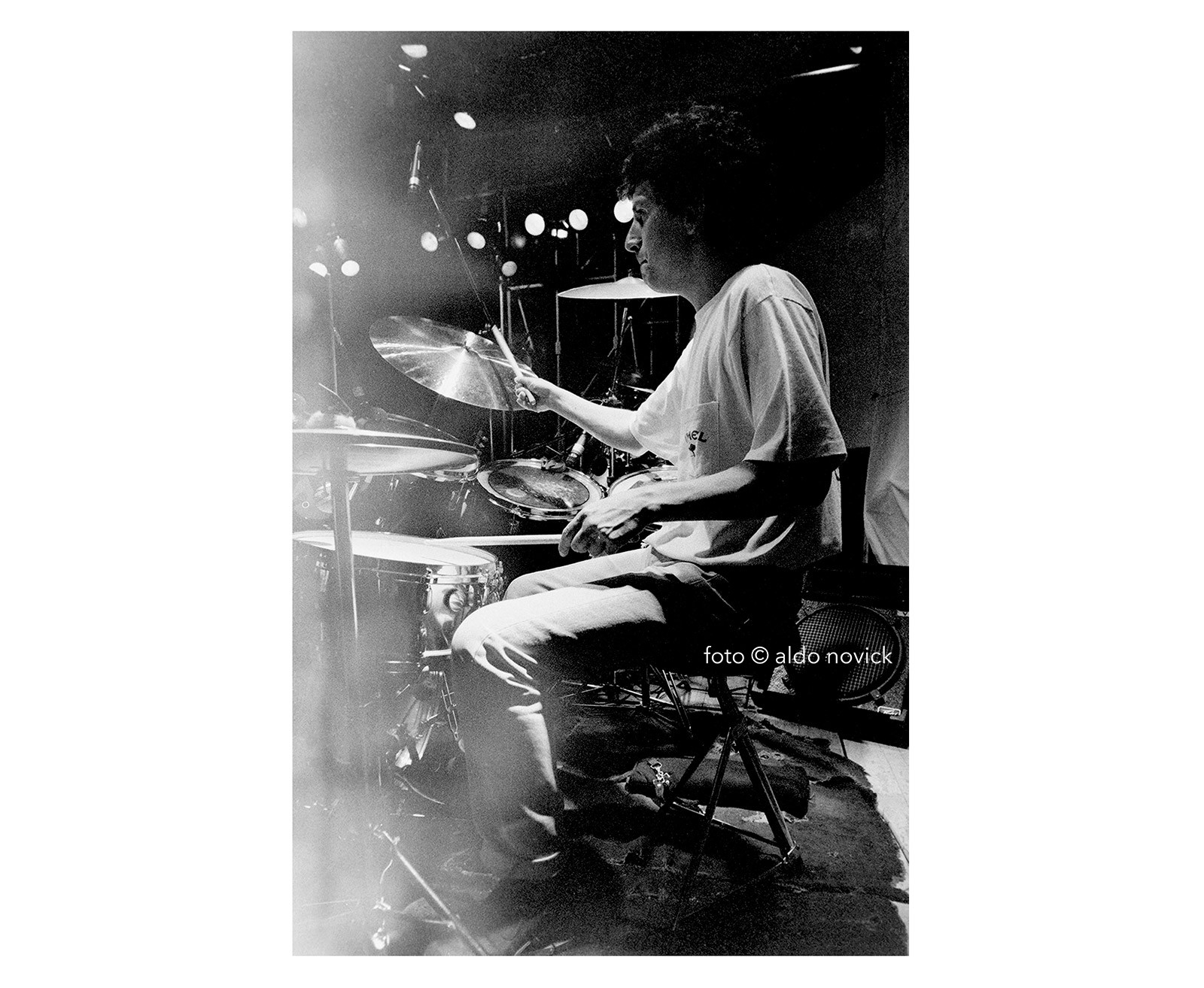 G.Etchenique, con la banda de J.Roos 1990, foto © aldo novick