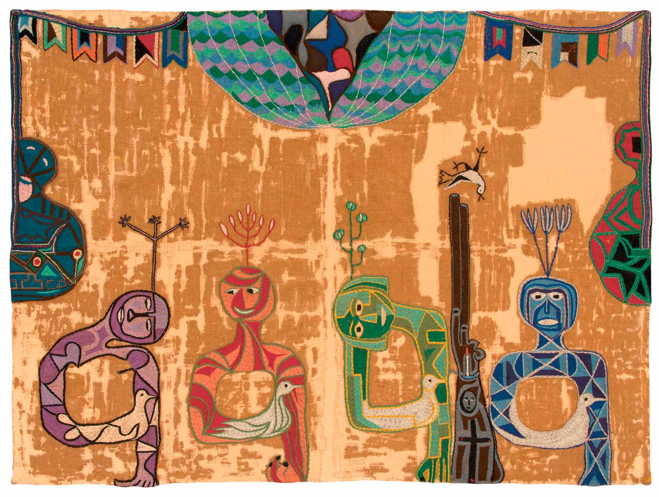 Contra la guerra, 1962, tela bordada