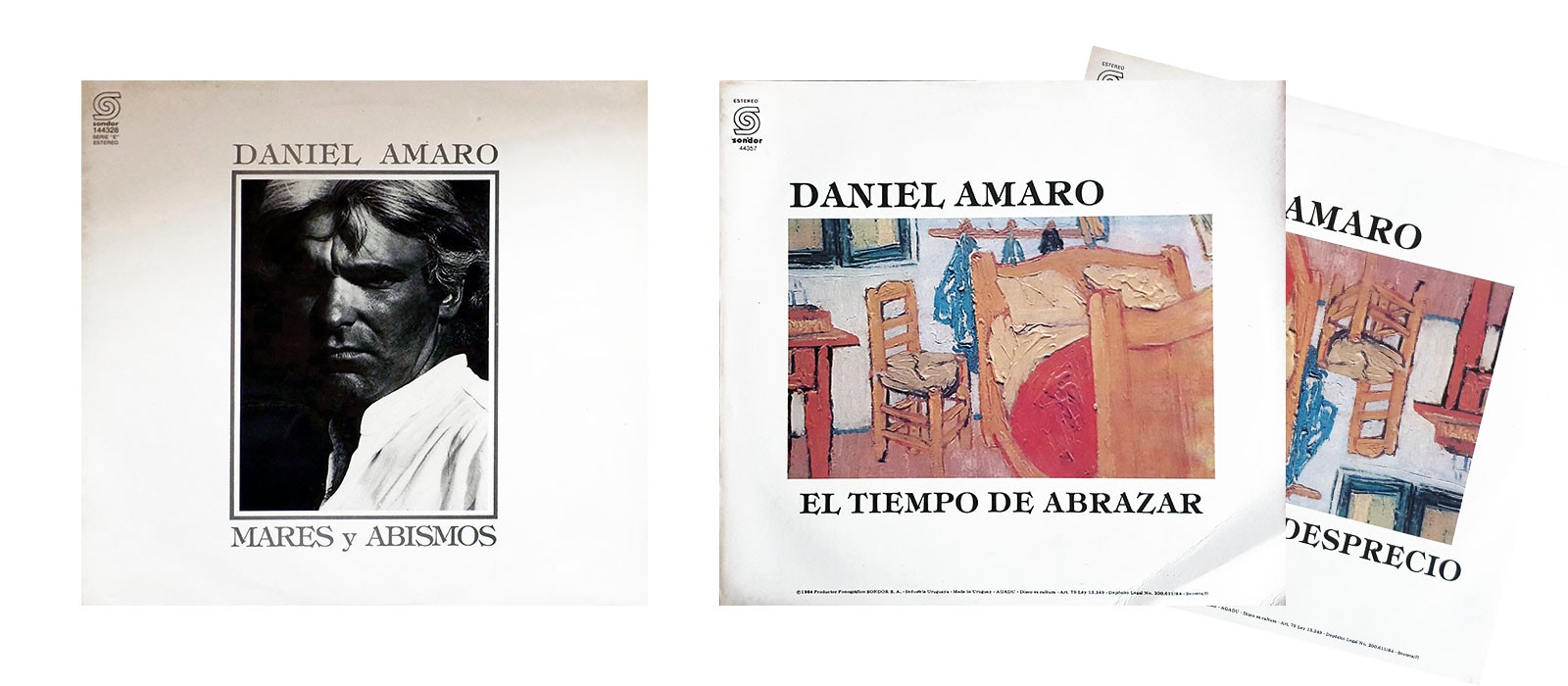 long play Mares y Abismos - 1983 y El tiempo de Abrazr - 1984, ambos editados por Sondor