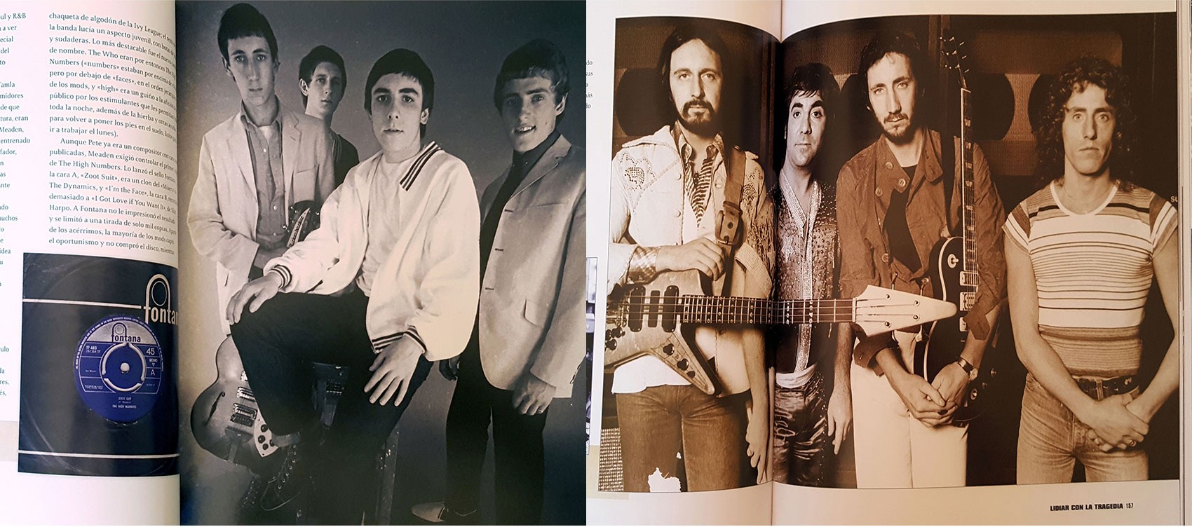 The High Numbers, verano de 1964 – foto de la derecha The Who 1978